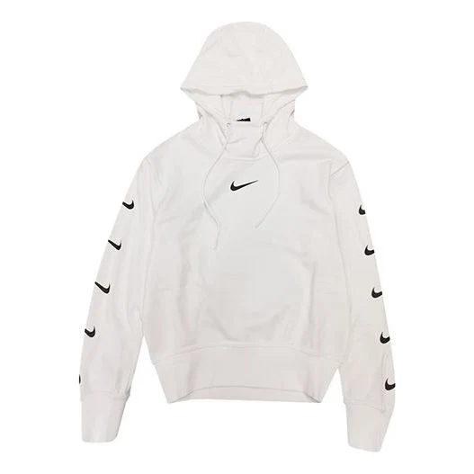 (WMNS) Nike Knit Logo Sports Hoodie 'White' CD9032-100