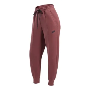 (WMNS) Nike Sportswear Tech Fleece Mid-Rise Joggers Pants 'Red' FB8331-218
