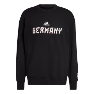 adidas Solid Color Brand Round Neck Long Sleeves Hoodie Men's Black HD6352