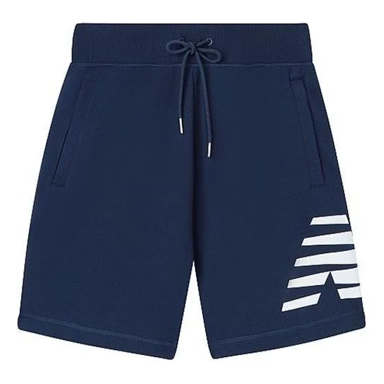 New Balance Logo Print Sportswear Shorts Asia Sizing 'Blue White' AMS01915-PGM