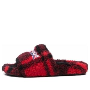 (WMNS) Balenciaga Furry Slides 'Fake Fur Red Black' 654261W2F21