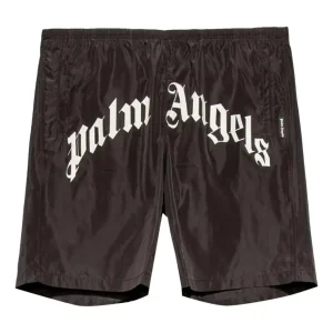 Palm Angels Curved Logo Swim Short 'Black White' PMFA005S21FAB0011001