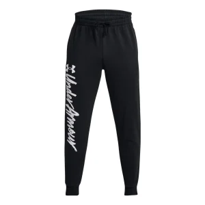 Under Armour Rival Fleece Graphic Joggers 'Black White' 1379776-001