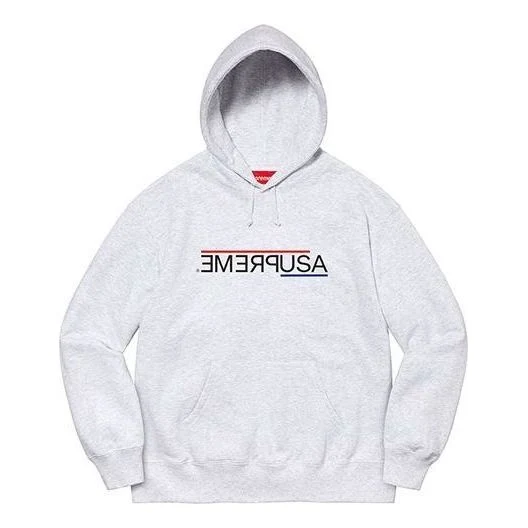 Supreme USA Hooded Sweatshirt 'Grey Black' SUP-FW21-053