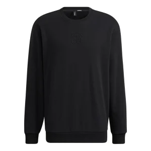 Men's adidas neo Ce C+ Swt Embroidered Logo Pullover Round Neck Sports Black H14216