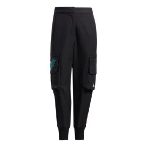 (WMNS) adidas Cny Pt Wv Big Pocket Logo Woven Bundle Feet Sports Pants/Trousers/Joggers Black GQ8840
