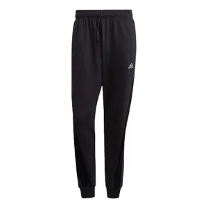 adidas Velvet Pant M Sports Training Splicing Bundle Feet Knit Long Pants Black H25090