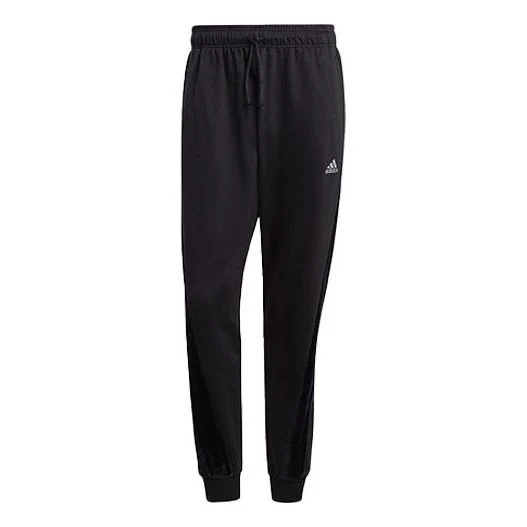 adidas Velvet Pant M Sports Training Splicing Bundle Feet Knit Long Pants Black H25090