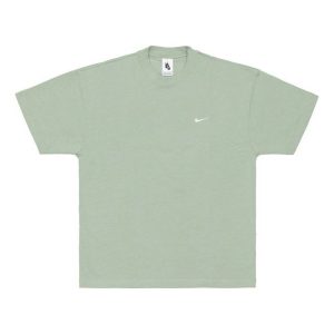 Men's Nike Lab Solo Swoosh Basic Sports Short Sleeve Light Green T-Shirt DA0321-006