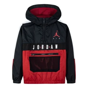 (PS) Air Jordan Colour Block Woven Anorak 'Black Red' JD2212015GS-002