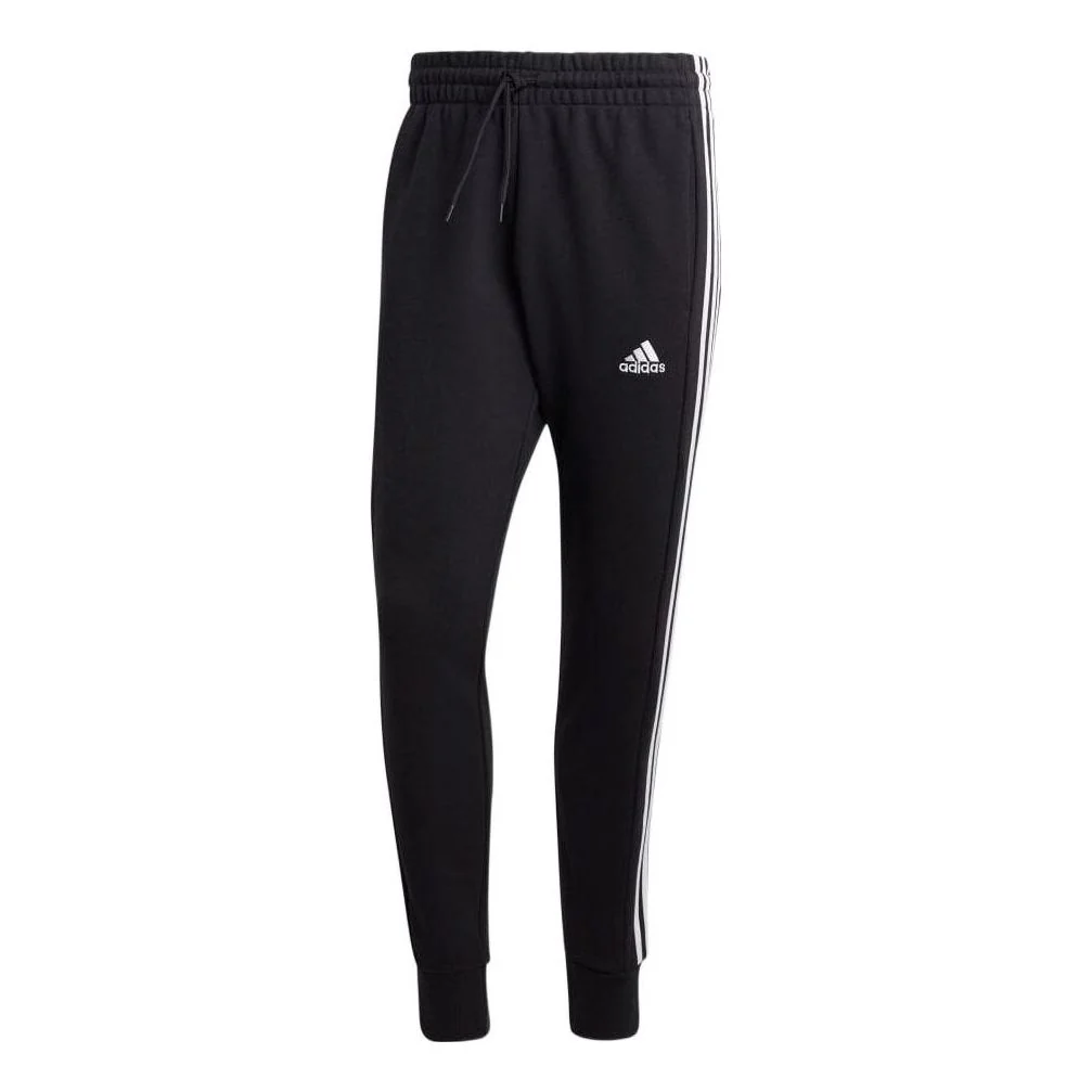 adidas Essentials French Terry Tapered Cuff 3-Stripes Pants 'Black' HA4337