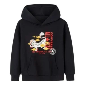 (GS) Converse Cartoon Letter Printed Hoodie Asia Sizing 'Black White Red' CV2312125GS-002