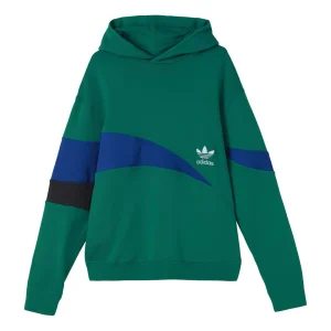 Men's adidas originals Ts Sweat Hoody Logo Printing Splicing Colorblock Sports Green HF5943