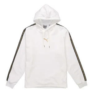 PUMA Bronzing Printing Fleece Lined Stay Warm hooded Knit White 587139-02
