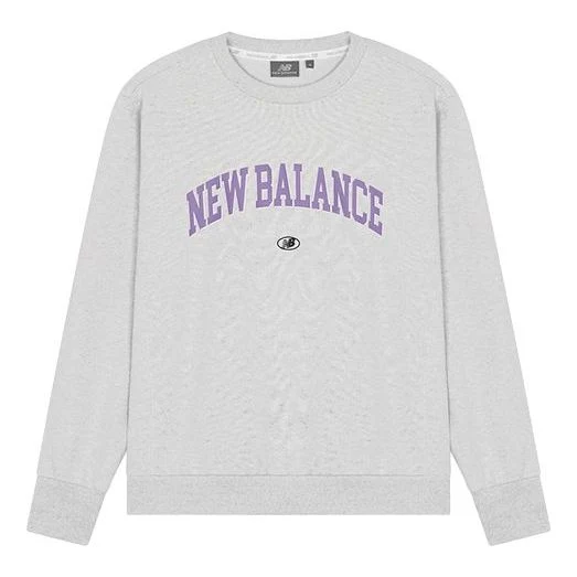 New Balance Logo Printing Round Neck Pullover Couple Style Gray 5CC17083-OA