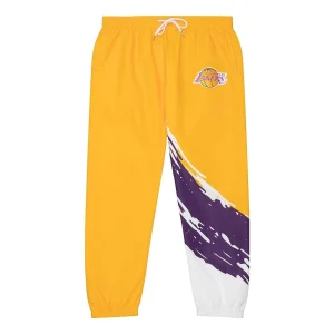 Mitchell & Ness x NBA Paintbrush Warm Up Pants 'Los Angeles Lakers' PWUP3415-LALYYPPPMTWH