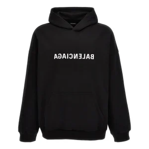 Balenciaga Reverse Logo Hoodie 'Black' 674986TNVR31070