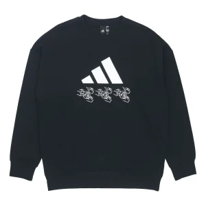 adidas logo Applique Hooded Round-neck Loose Sweater Men Black GM4446