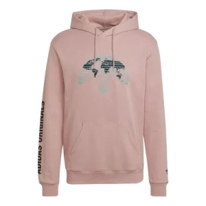Men's adidas originals Alphabet Printing Large Logo Long Sleeves Pullover Pink HF4903