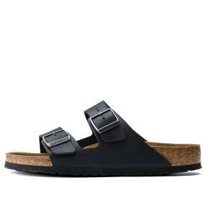 Birkenstock Arizona Oiled Nubuck Leather Sandals 'Black' 752481
