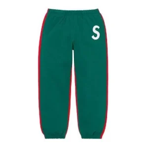 Supreme S Logo Split Sweatpants 'Green Red' SUP-FW21-209