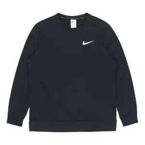 Nike Df Ls Crw Casual Sports Knit Pullover Black CZ7396-010