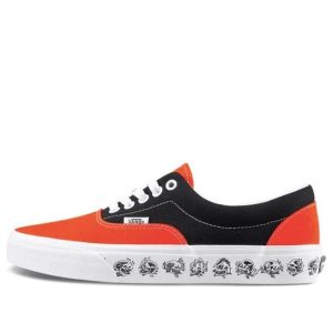 Vans Era Skeleton Printing Retro Casual Canvas Shoes Black Orange Colorblock 'Black Orange' VN0A38FRT5M