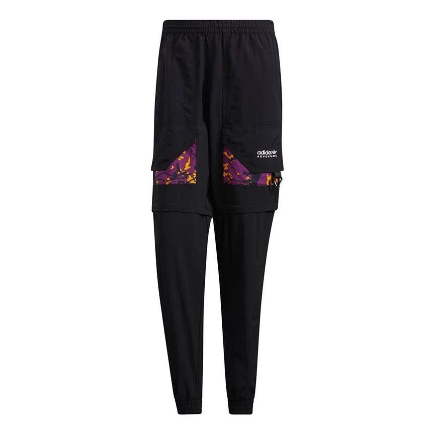 Men's adidas originals Adv Pants 2 Contrasting Colors Pocket Bundle Feet Sports Pants/Trousers/Joggers Black H46692