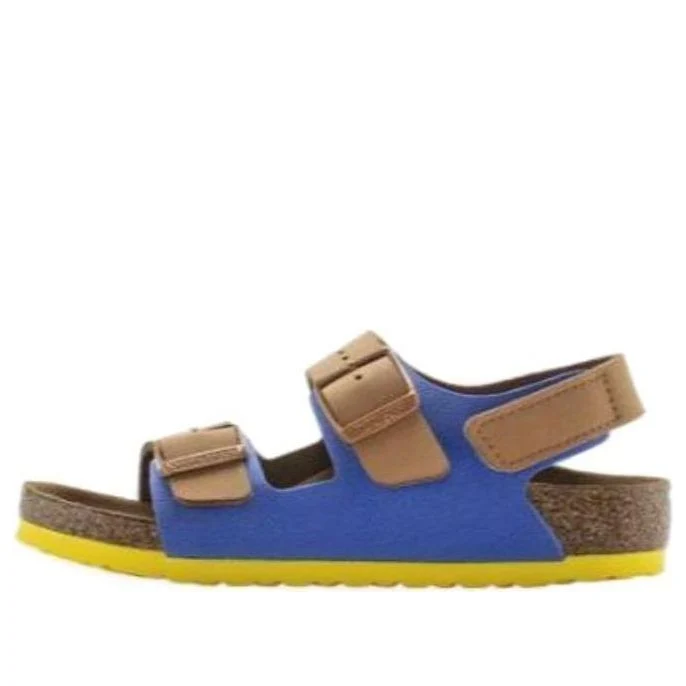 (PS) Birkenstock Milano HL Kids Birko-Flor Narrow Fit 'Nubuck Caramel/Ultra Blue' 1024384