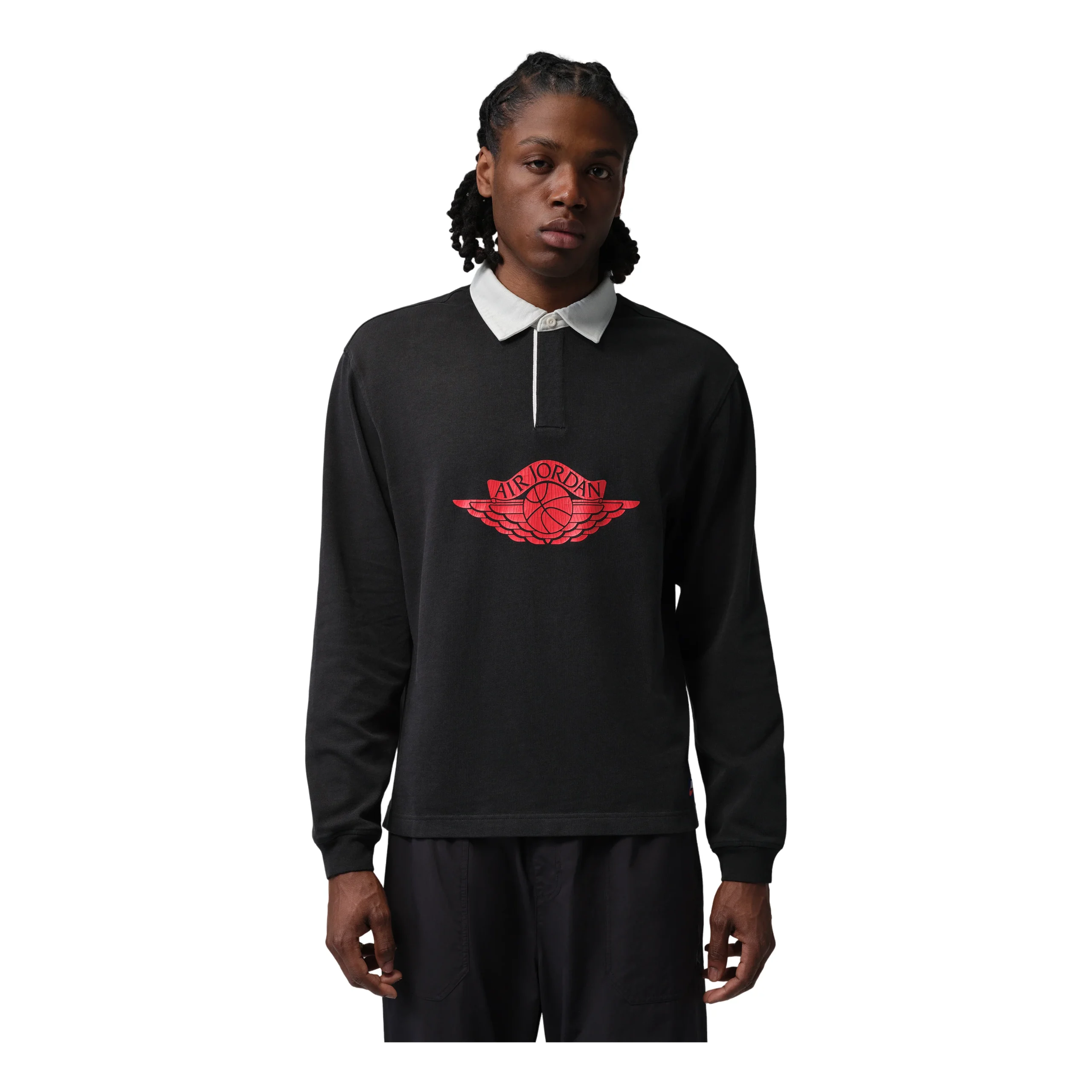 Jordan Flight Essentials Rugby T-Shirt 'Black University Red' IM9148-010