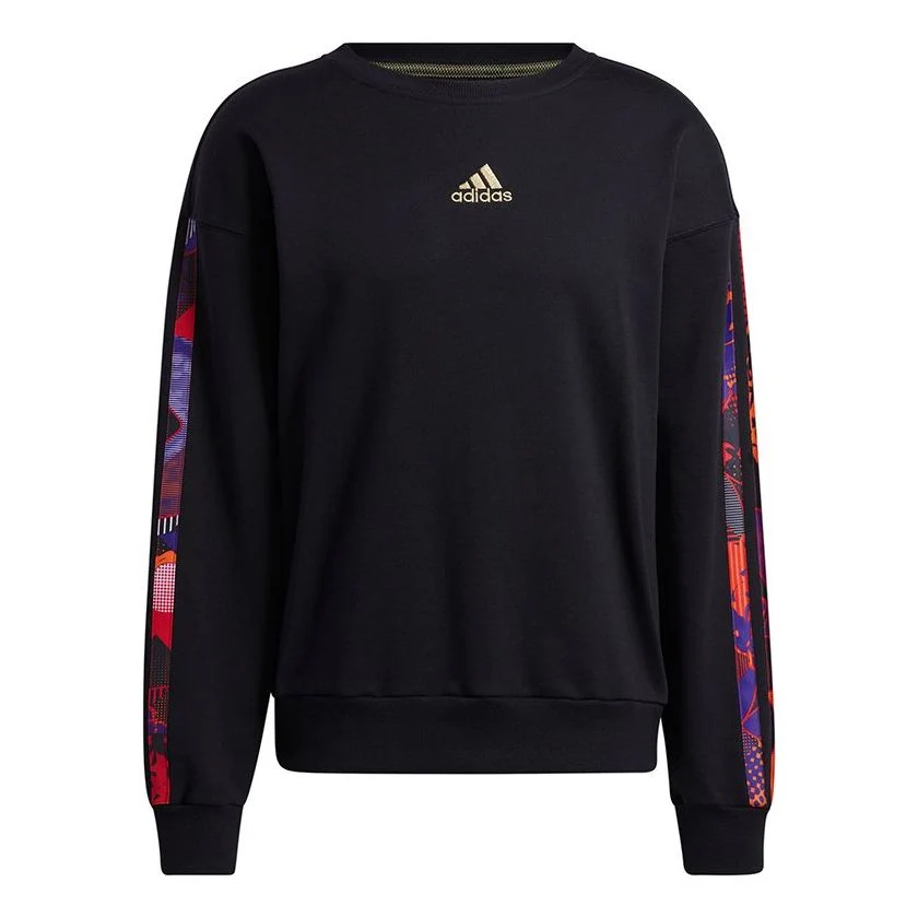 adidas Mic Gfx Crew Printing Basketball Round Neck Sports Black GU9538