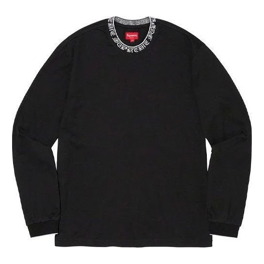 Supreme Old English Collar L/S T-Shirt 'Black White' SUP-SS21-576