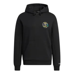 adidas Gfx Hood Swt Back Abstract Pattern Printing Kangaroo Pocket Sports Hooded Long Sleeves Black HN2018