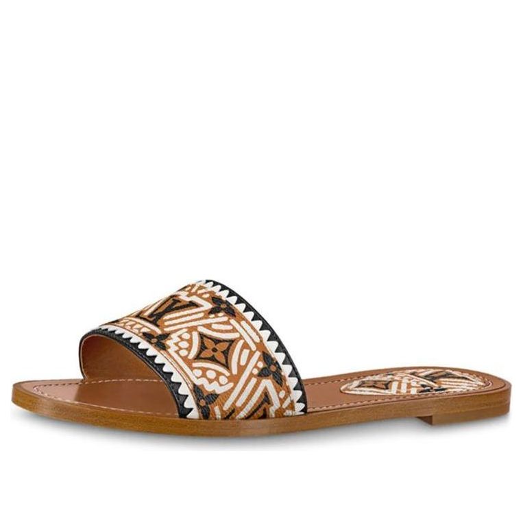 (WMNS) LOUIS VUITTON Crafty Lock It Slides 'Brown Black White' 1A85BJ