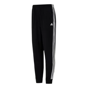 Men's adidas 3s Jog Tp Tri Stripe Splicing Bundle Feet Sports Pants/Trousers/Joggers Autumn Black H46105