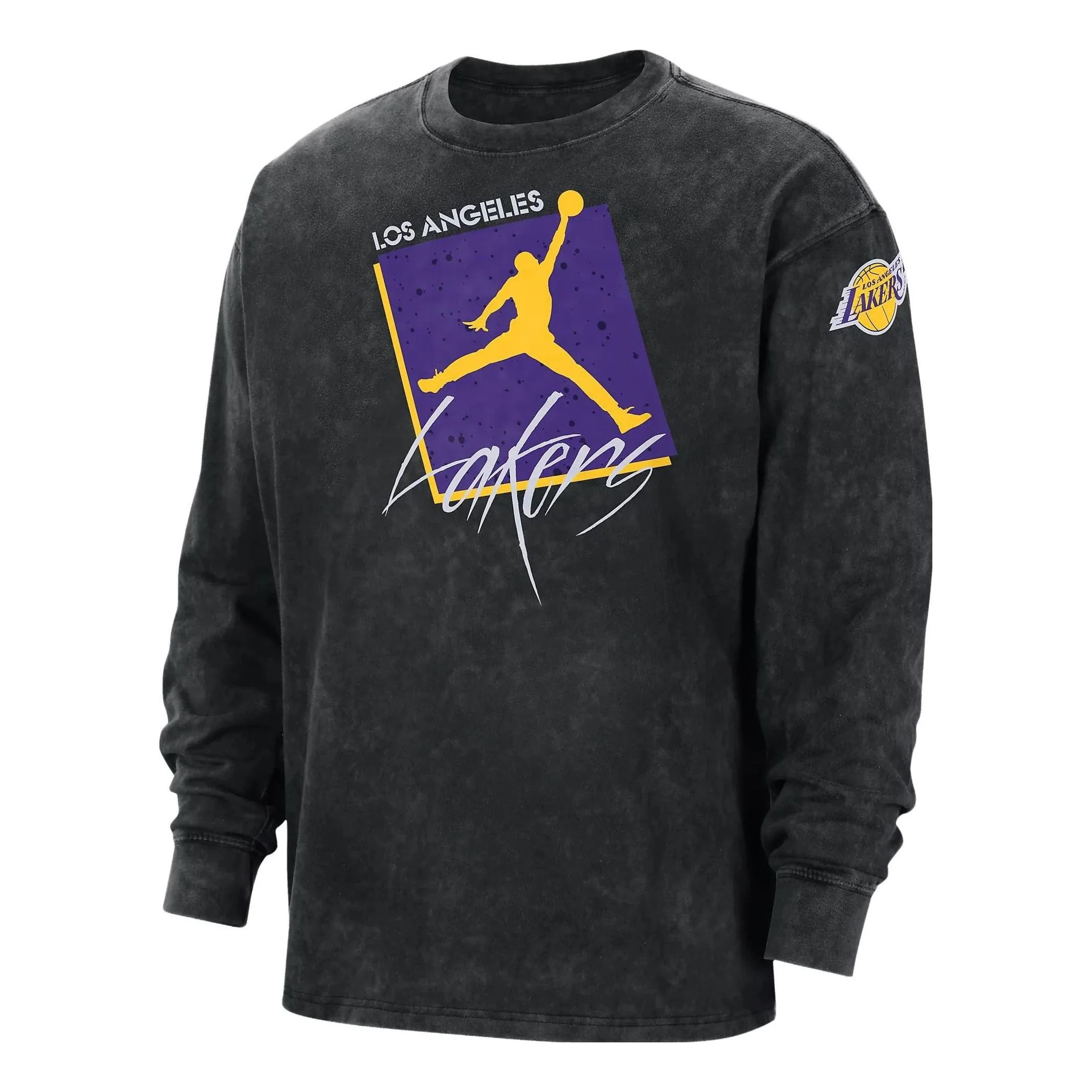 Air Jordan Los Angeles Lakers Courtside Statement Edition Long Sleeve T-shirt 'Black' DV5747-010