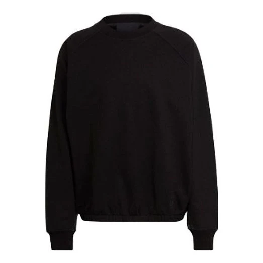 Men's adidas originals Solid Color Loose Casual Round Neck Pullover Black HD2242