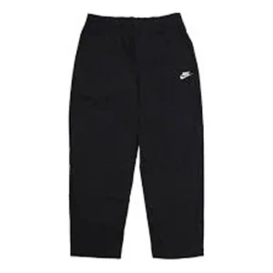 Men's Nike Solid Color Casual Straight-Leg Cropped Sweatpants Autumn Black DM6824-010