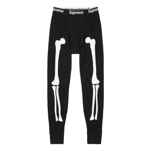 Supreme x HANES FW23 Week9 Bones Thermal Crew Pants 'Black' SUP-FW23-155