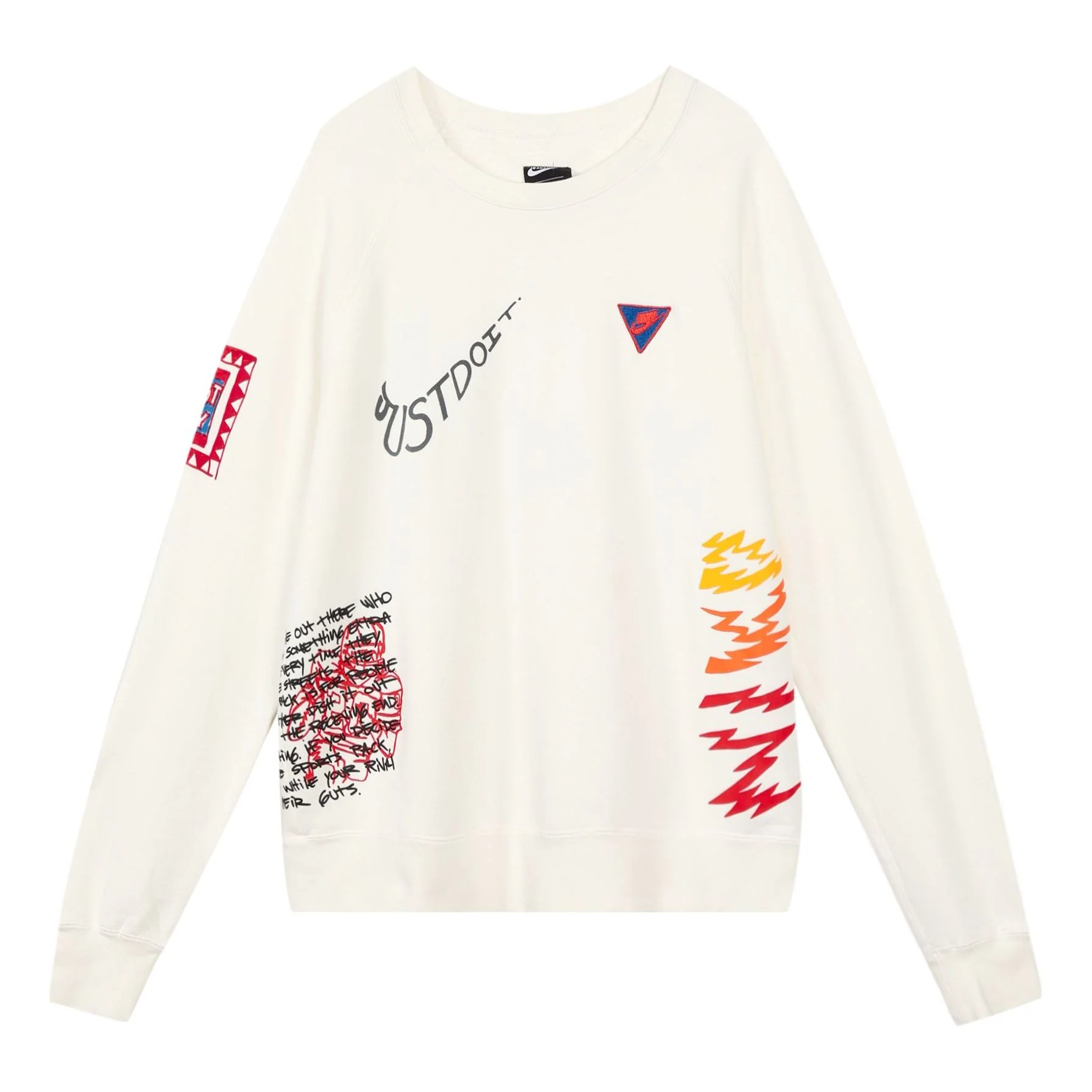 Nike Sportswear NSW Reflective Graffiti Printing Round Neck Pullover White CJ5056-133