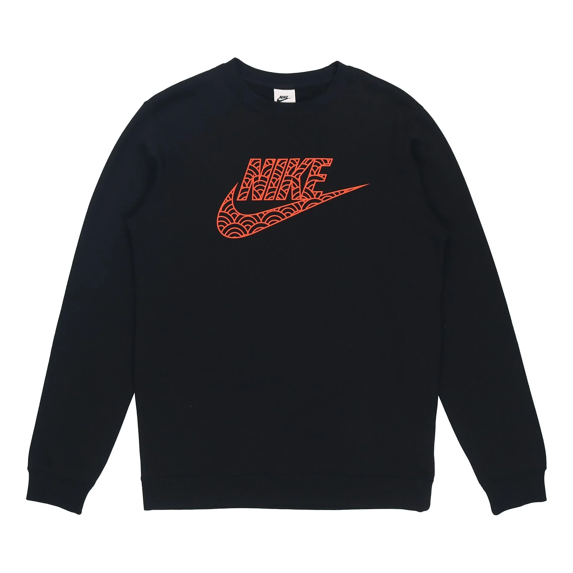 Men's Nike Logo Athleisure Casual Sports Long Sleeves Pullover Round Neck Black DR7829-010
