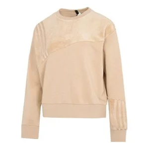 (WMNS) adidas Neo Vbe Sweat1 Knitted Crew Neck Pullover 'Tan' HN2372
