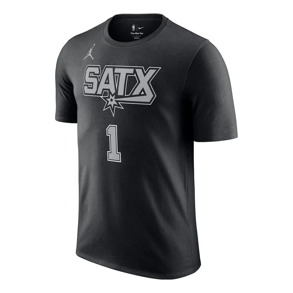 Air Jordan 2022/23 Statement Edition Name & Number T-Shirt 'Black - San Antonio Spurs Victor Wembanyama' 200297264