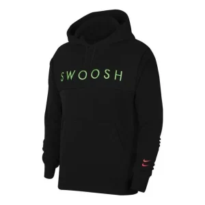 Nike Sportswear Swoosh Logo Hoodie 'Black Green' CZ5569-011