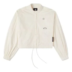 (WMNS) Converse Small Logo Casual Shirt Jacket Asia Sizing 'Beige' 10023159-A01