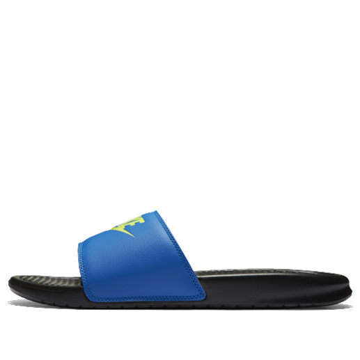 Nike Benassi JDI Mismatch Fashion Unisex Blue Black Slippers 'Black' 818736-074