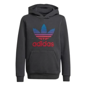(GS) adidas Graphic Logo Print Hoodie 'Black Red Blue' GN7411