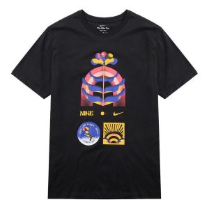 Nike Printing Pattern Round Neck Short Sleeve Black DM5431-010