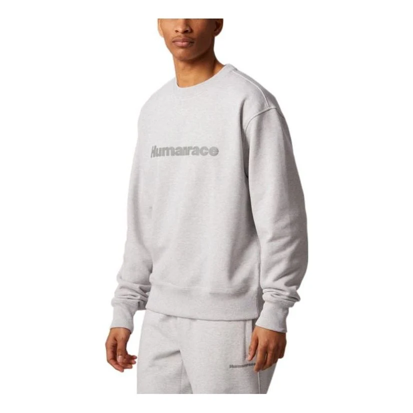 adidas x Pharrell Humanrace Logo Sweatshirt 'Light Grey' HI5543