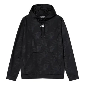 New Balance Essentials Allover Print Hoodie Asia Sizing 'Black' AMT93023-BK